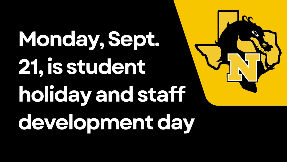 Monday, Sept. 21, is student holiday and staff development day