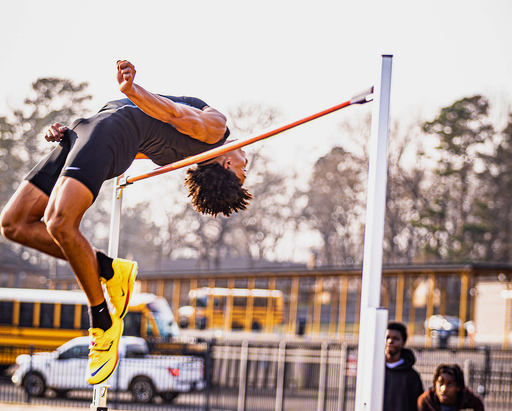 Micah Lockett in the high jump