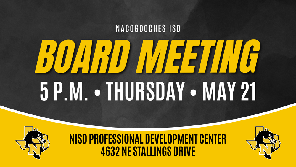 Board meeting 5 p.m. Thursday, May 21