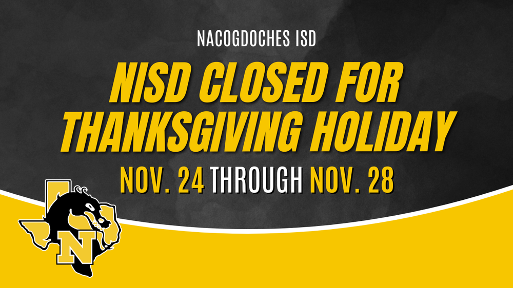 NISD closed for Thanksgiving holiday Nov. 24 through Nov. 28