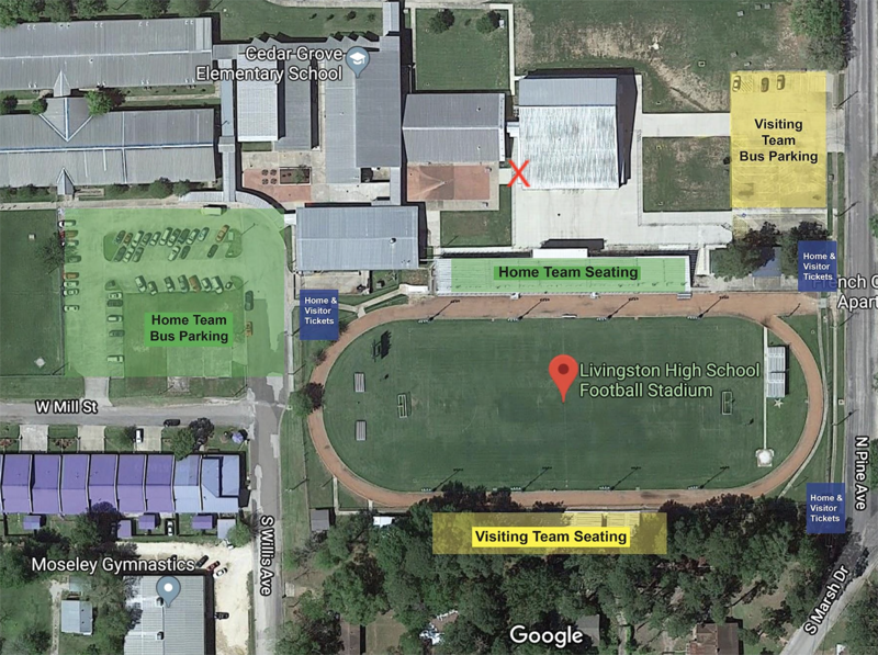 Parking directions for Lions Stadium in Livingston