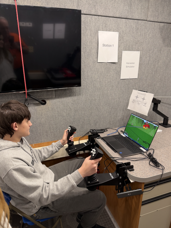  Napavine students get to try the harvester simulator