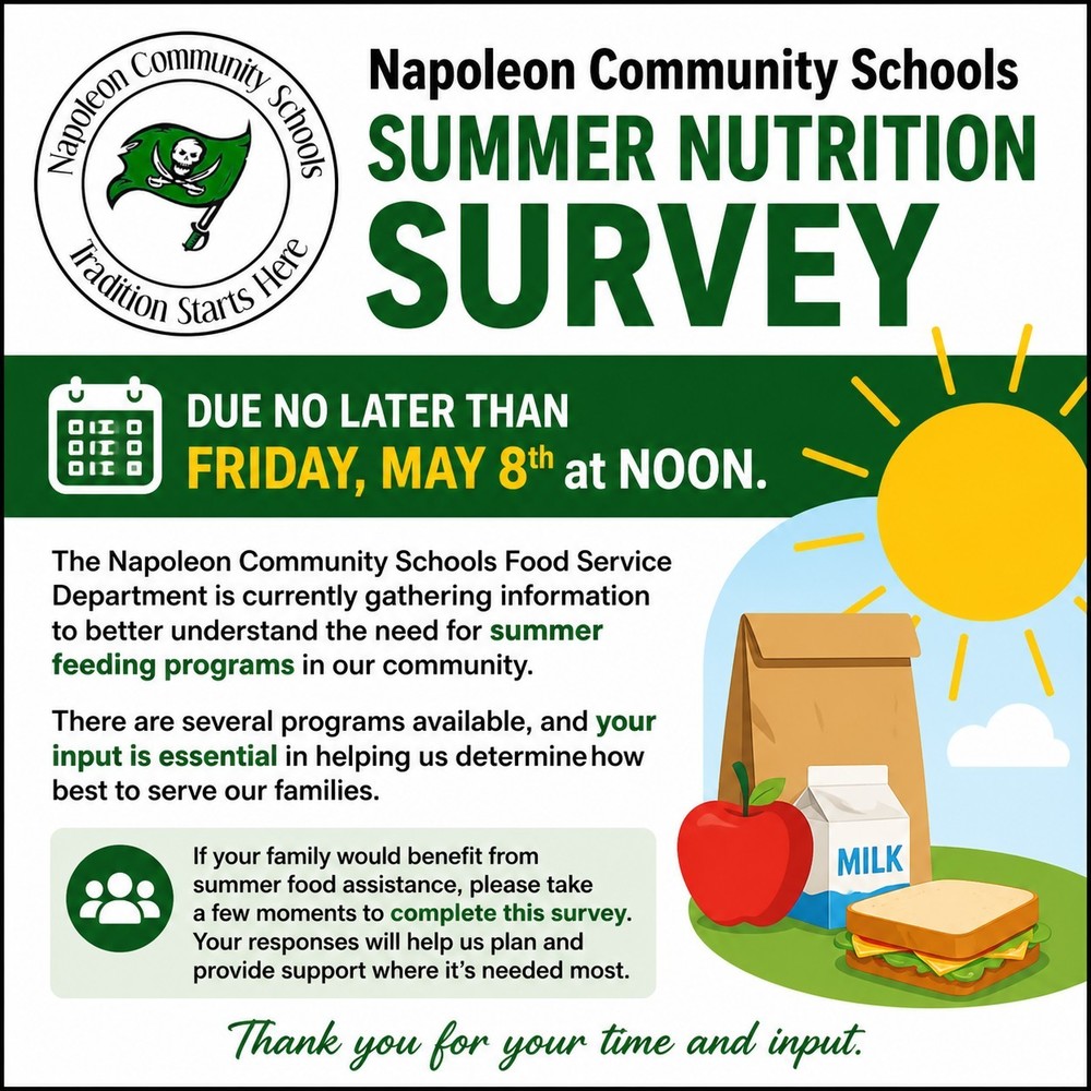 Summer Nutrition Survey due May 8th