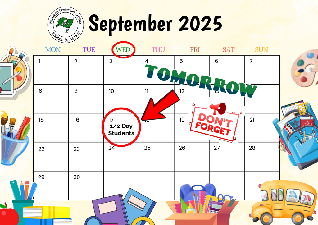half day reminder 9.17.25
