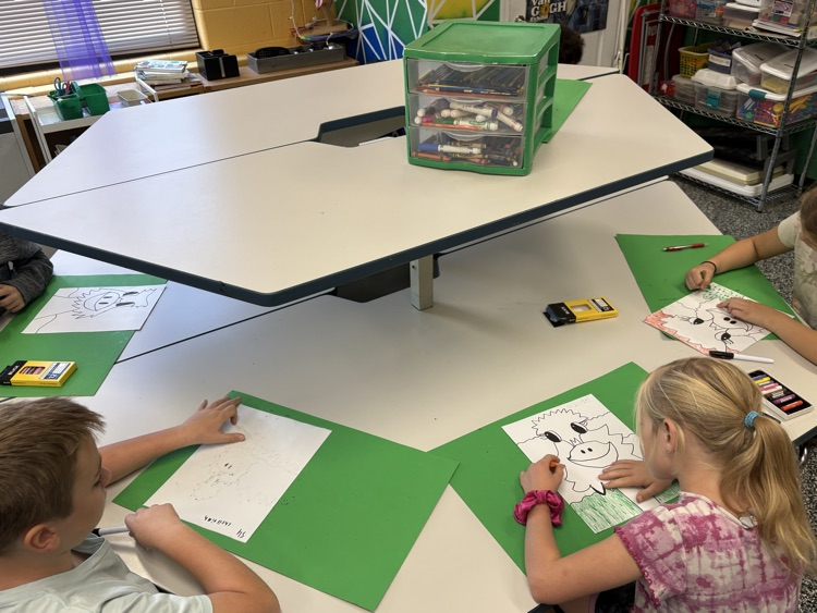 student making artwork 