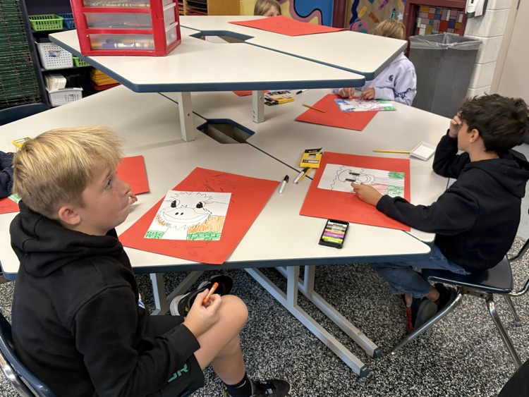 students making artwork 