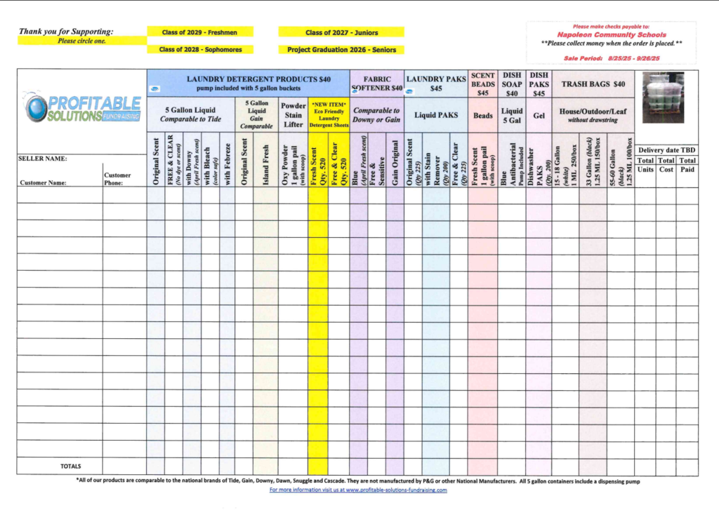 Laundry Order Form