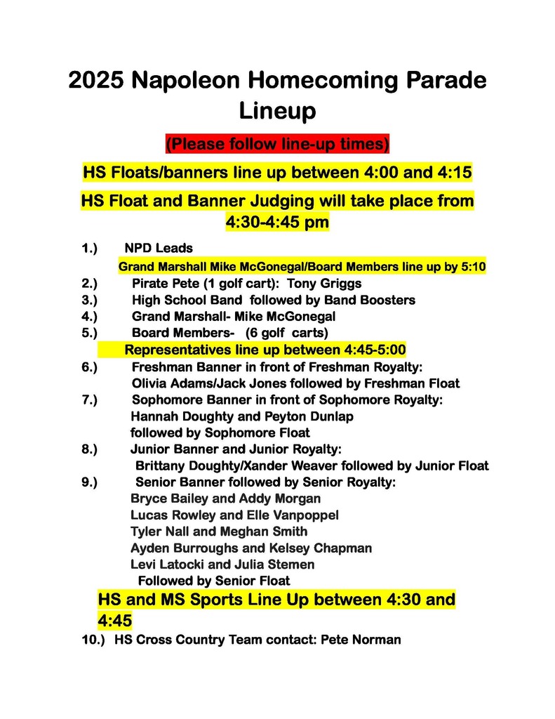 homecoming line up 1