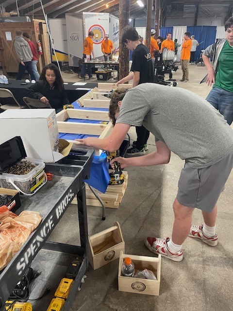 Ackerson High School students engaging in hands on activities in the skilled trade apprenticeship programs, watched industry professionals like architects and engineers in action, and connected with representatives from construction firms, educational institutions, and industry organizations.