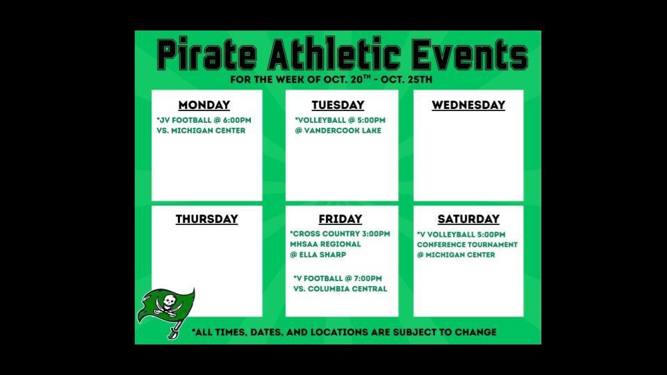 Pirate Athletic Event Flyers