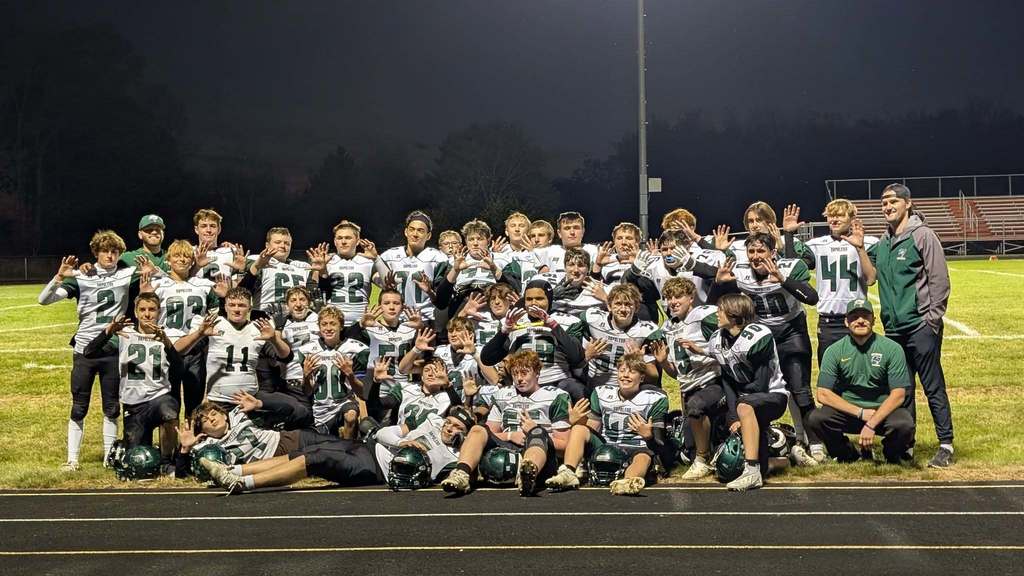 JV Football posing after today's game