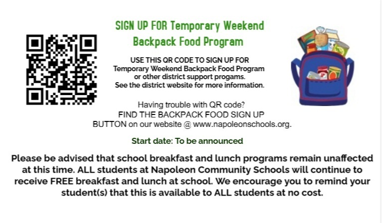 Sign up for temporary backpack food program