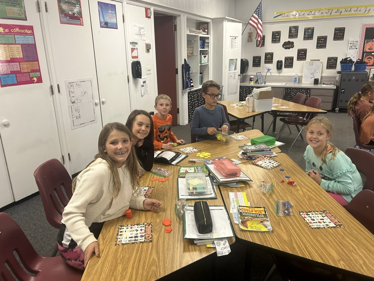 students playing Bingo at school 