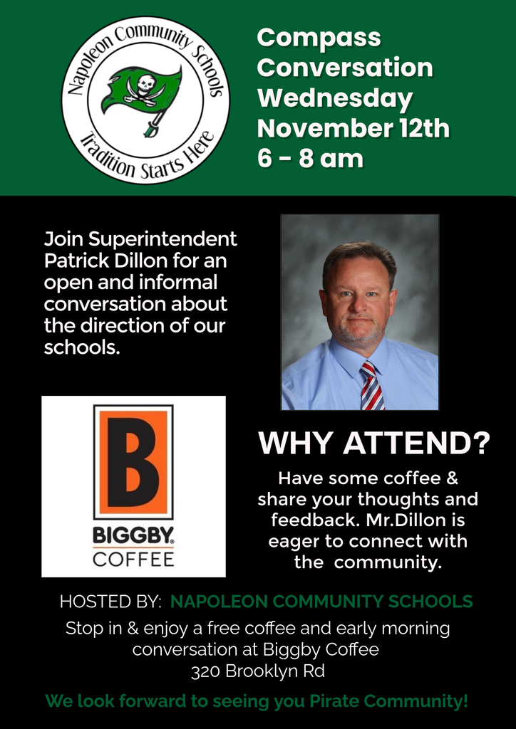Nov 12th 6-8 am Coffee at Bigby with Pat Dillon
