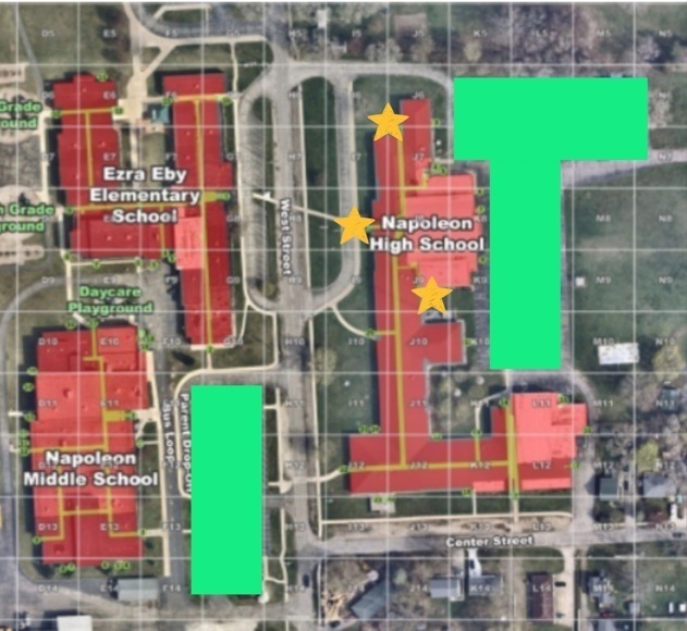 Map of high school parking