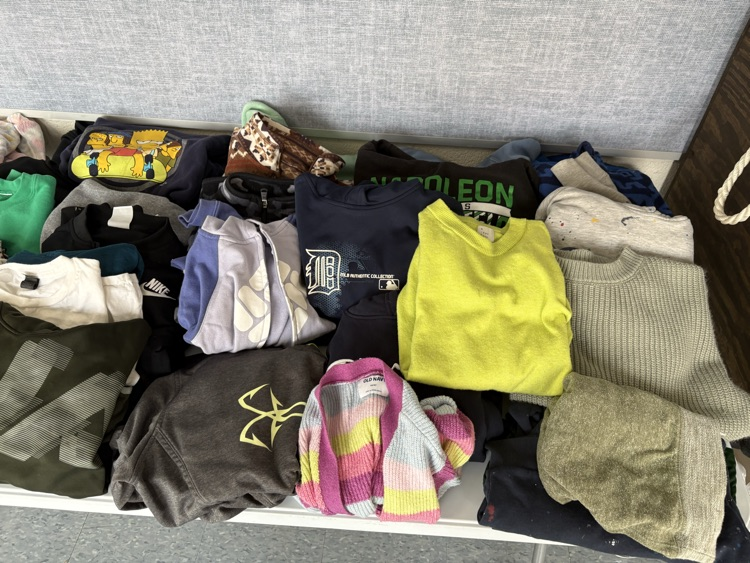 lost and found clothes on a table