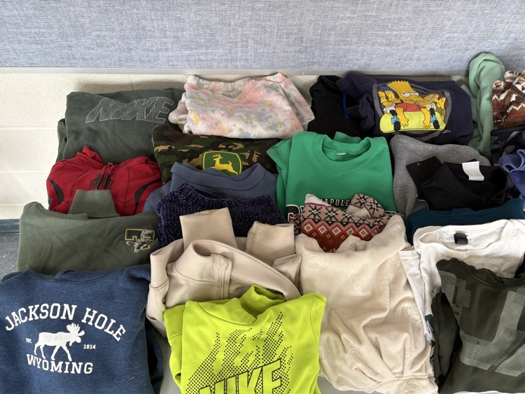 lost and found table of clothes