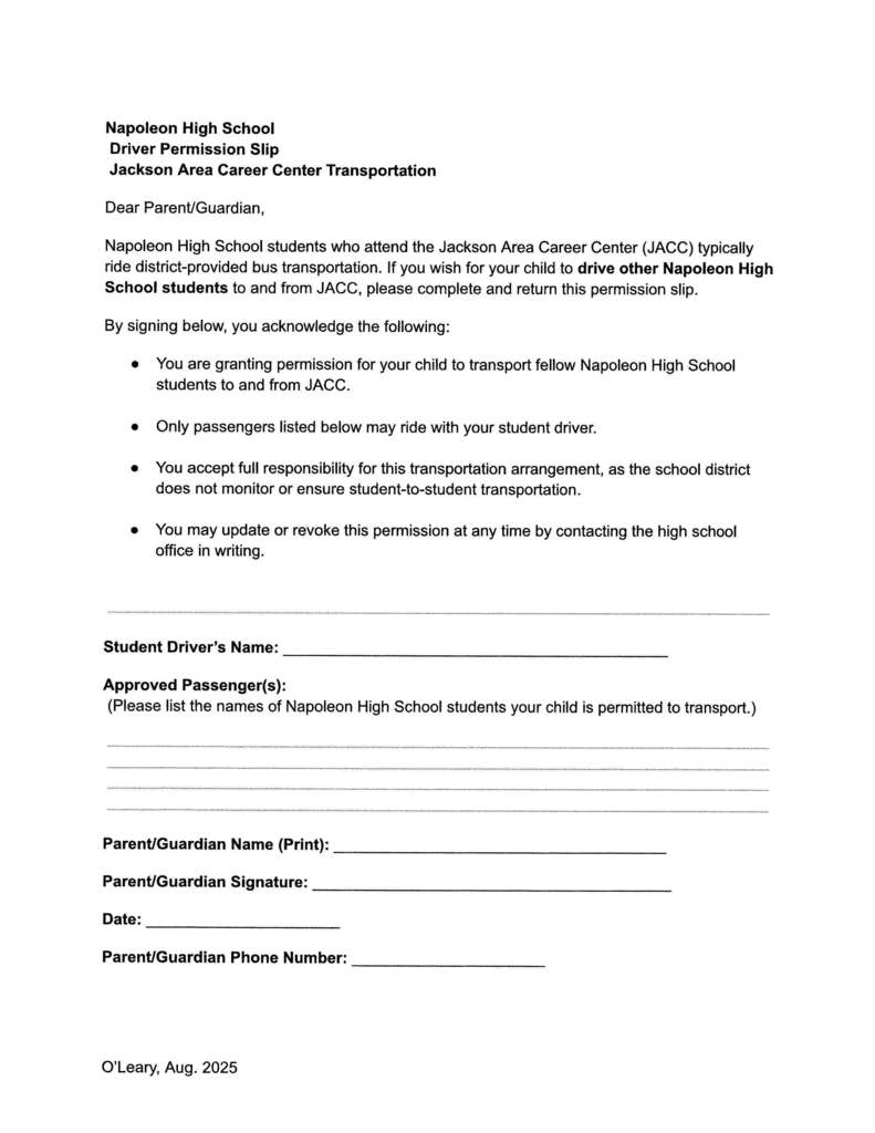 Permission Forms