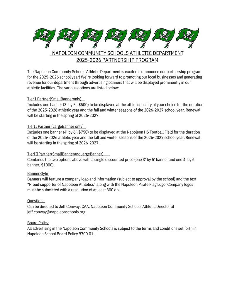 Athletic Partnership Information