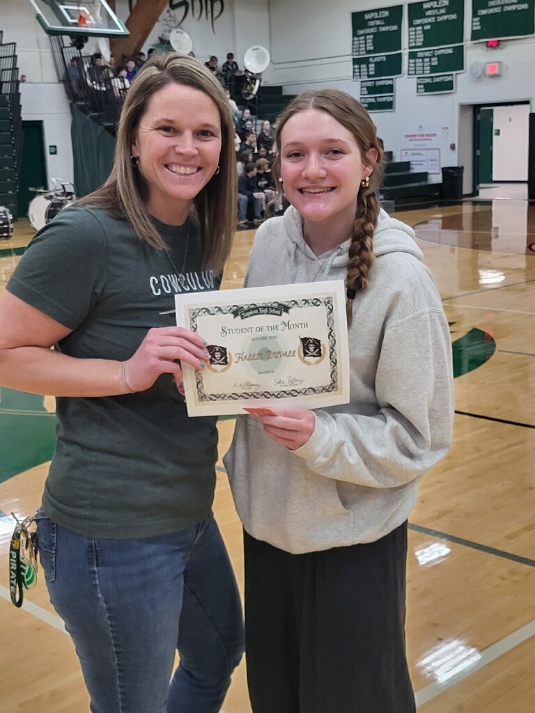 Student of the month Hallie Duvall