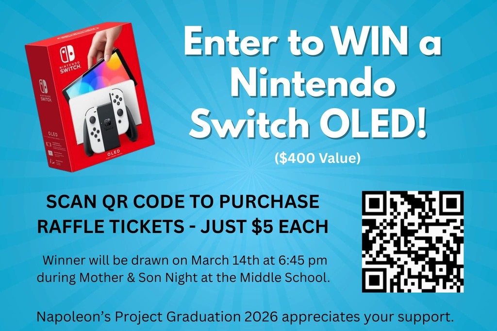 Enter to WIN a Nintendo Switch OLED! with a QR Code to scan