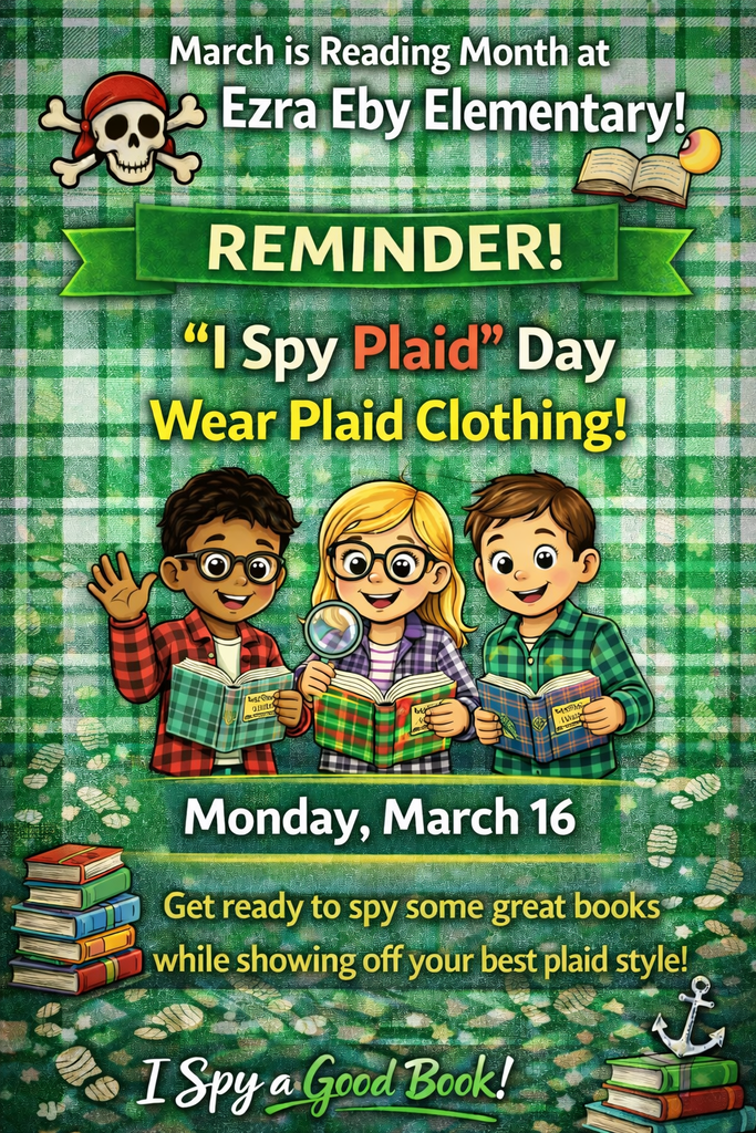 Monday March 16th Plaid Day at Eby 