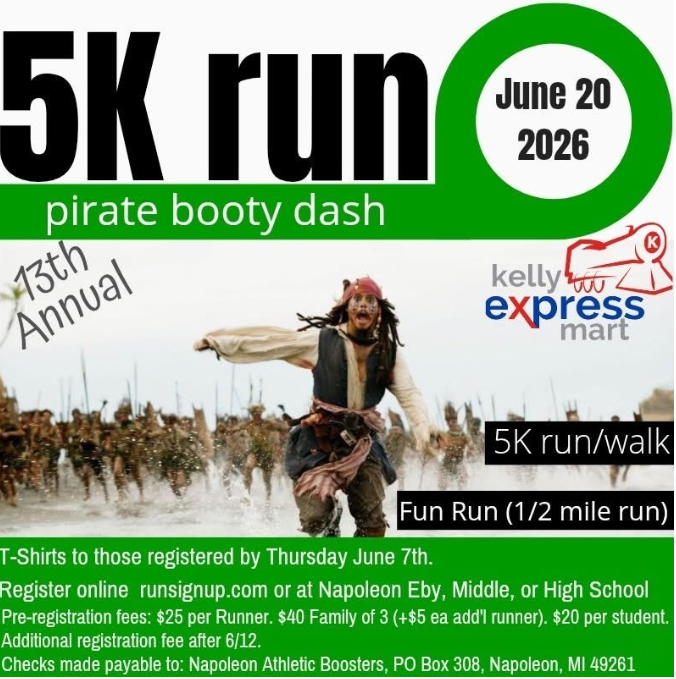 5K Pirate Booty Dash Flyer