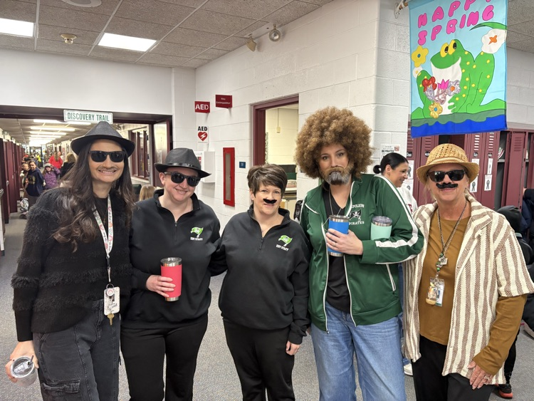 women dressed in disguise at school