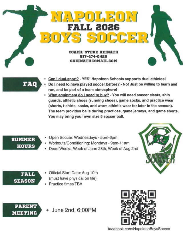 Napoleon Boys Soccer