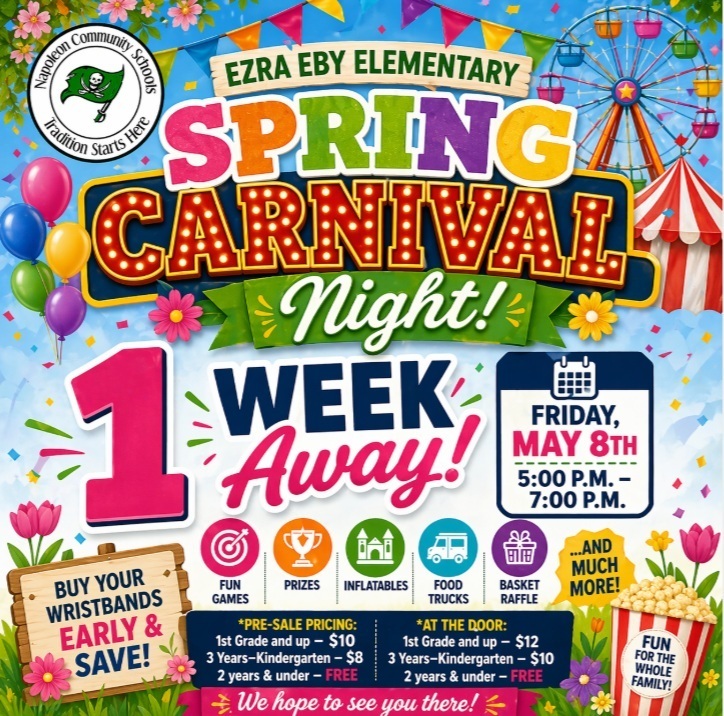 one week away ad Spring Carnival 2026