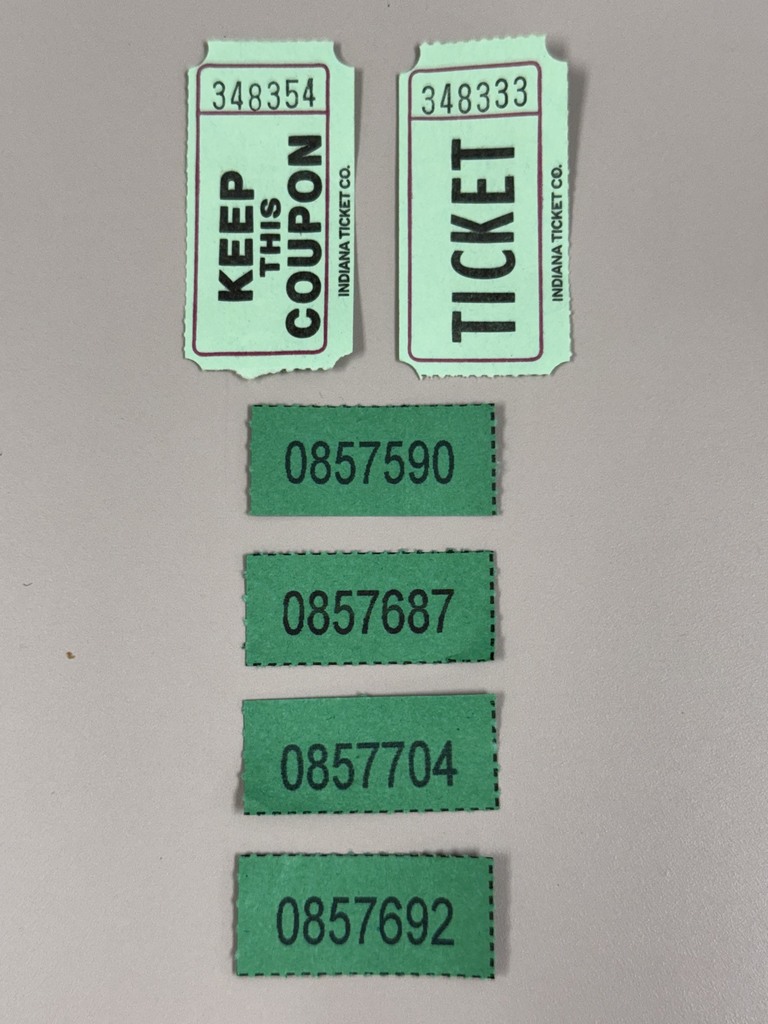 Raffle tickets