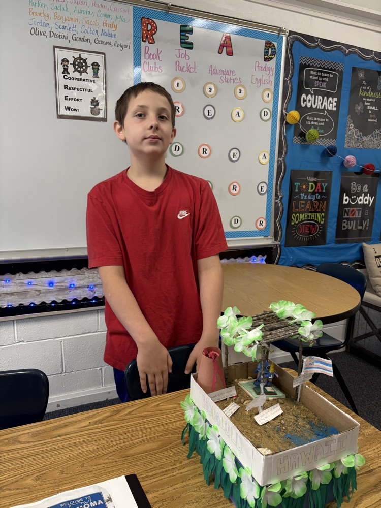 student with project