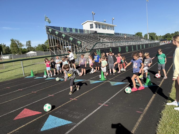 kids racing on track