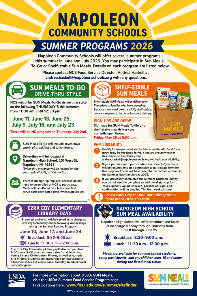 Sun Meals Available see website for details 