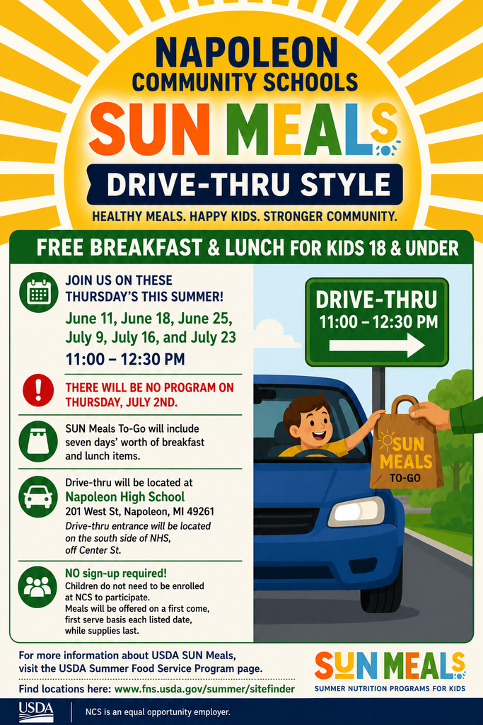Sun meals see website for details 
