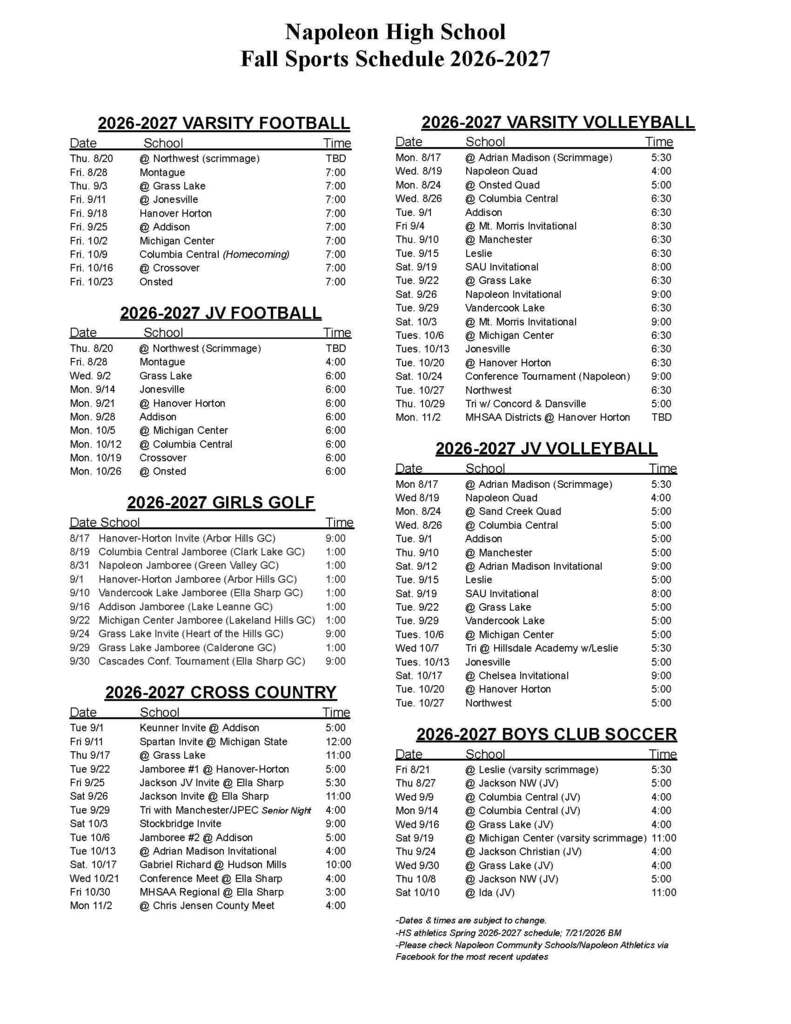 Fall Sports