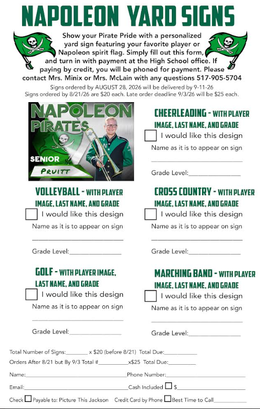 Yard Sign Order Form