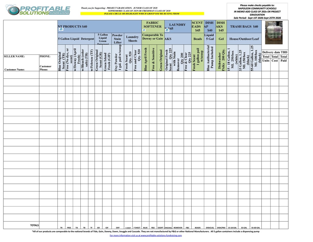 Laundry Order Form