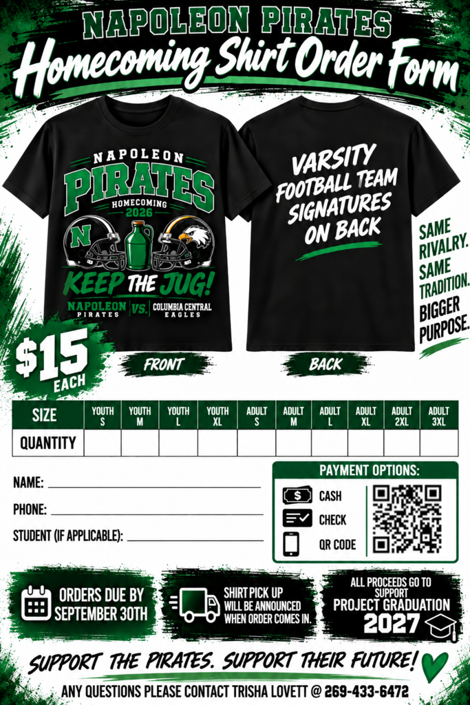 Homecoming Shirt Order Form