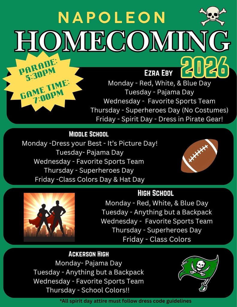 Napoleon Homecoming Dress Up Days