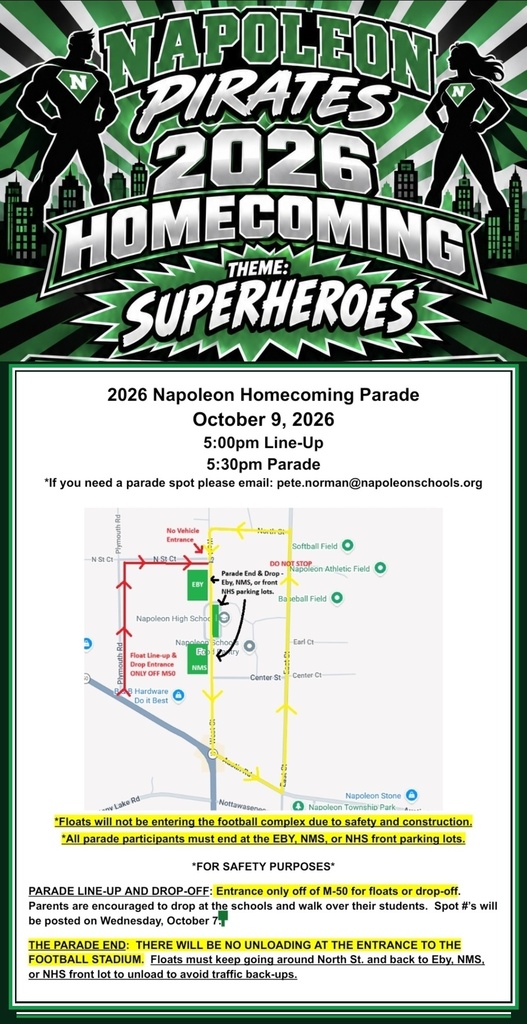 Parade Route Napoleon Homecoming
