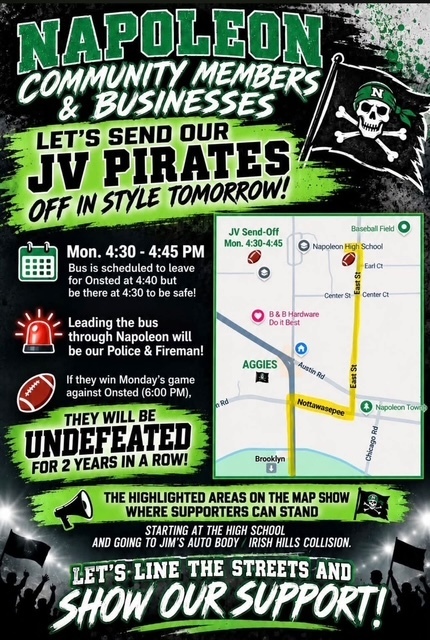 JV Football Sendoff Flyer