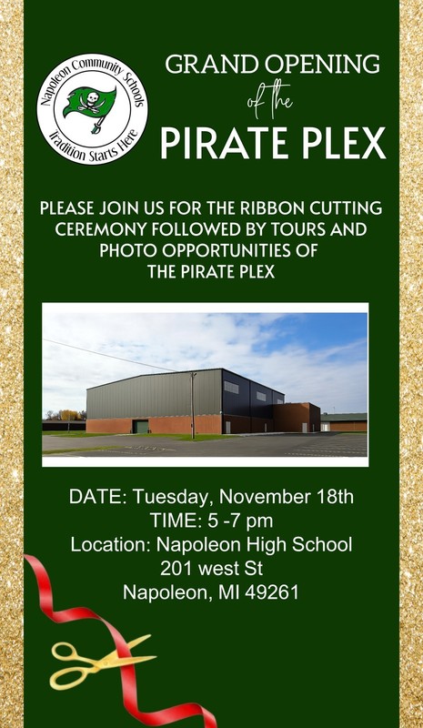 Pirate Plext invite to grand opening on Nov 18th from 5-7