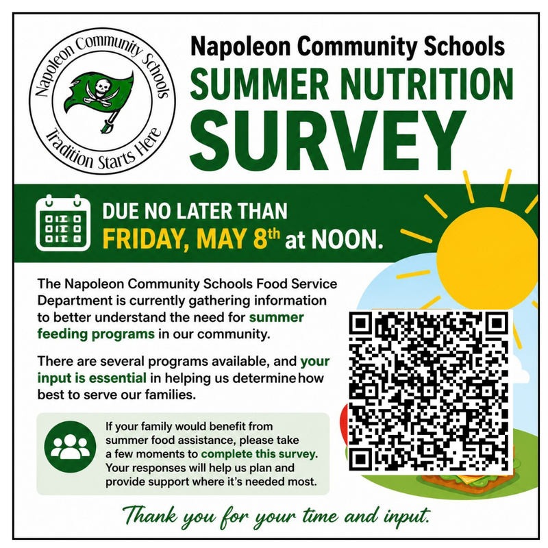 summer survey ad due by May 8th at noon
