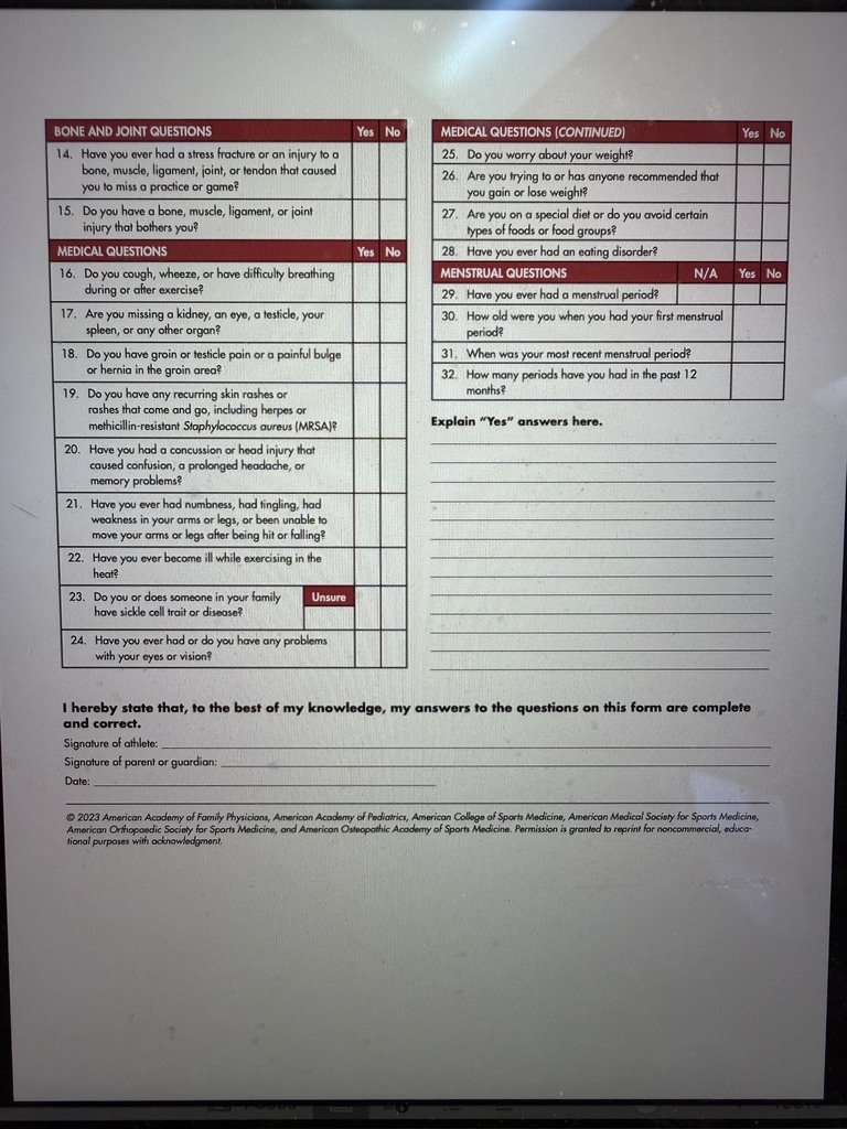 Medical History Form