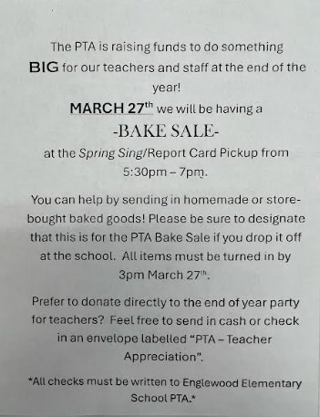 PTA Bake Sale