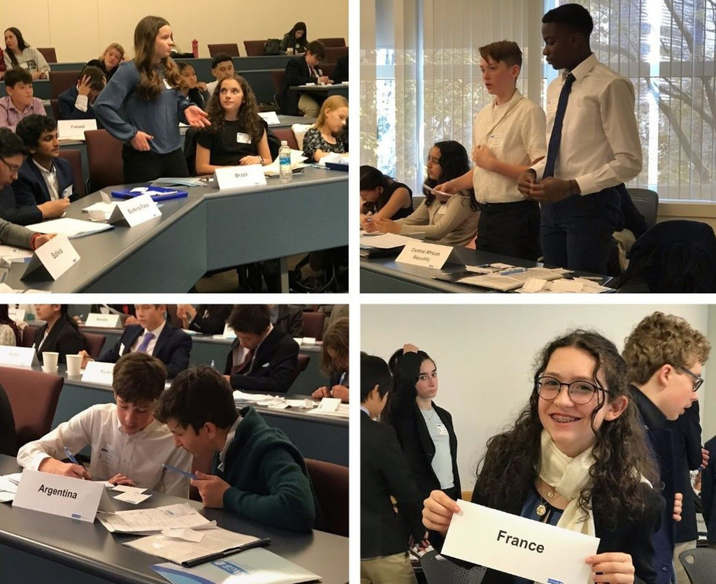 students from Hale participating in the Middle School Model United Nations