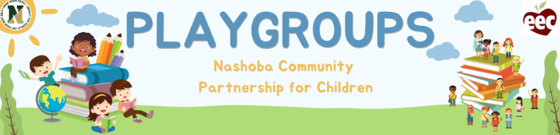 A graphic that says PlayGroups with cartoon students.