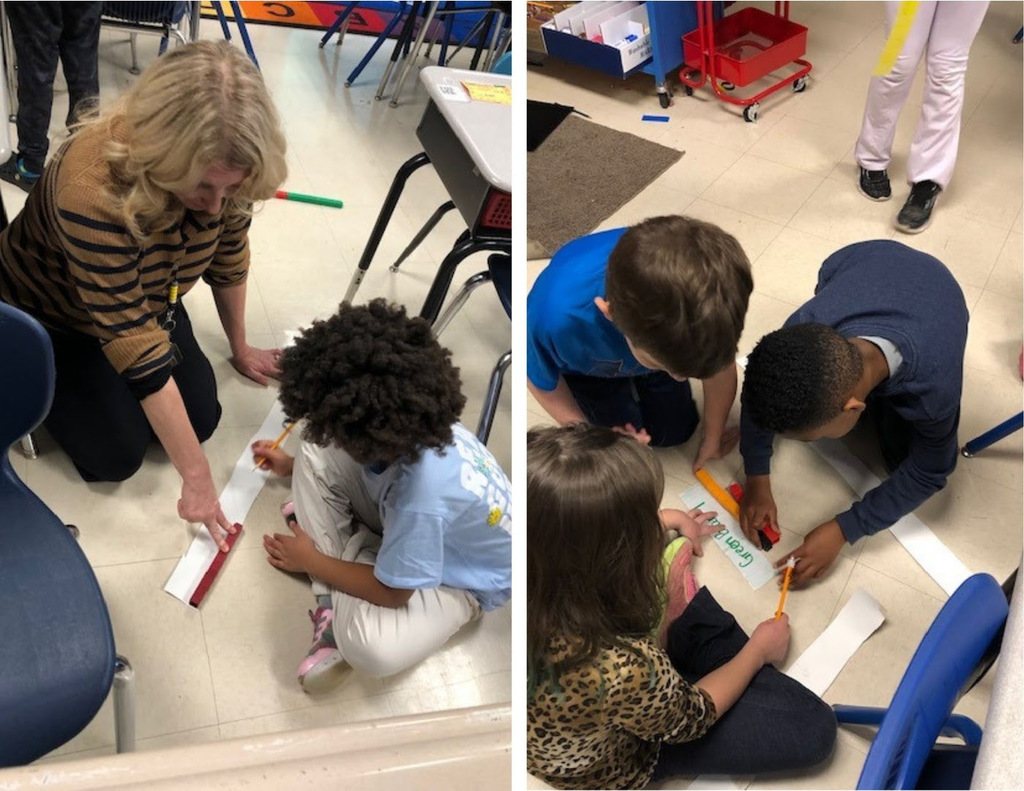 MRE students work on number lines.