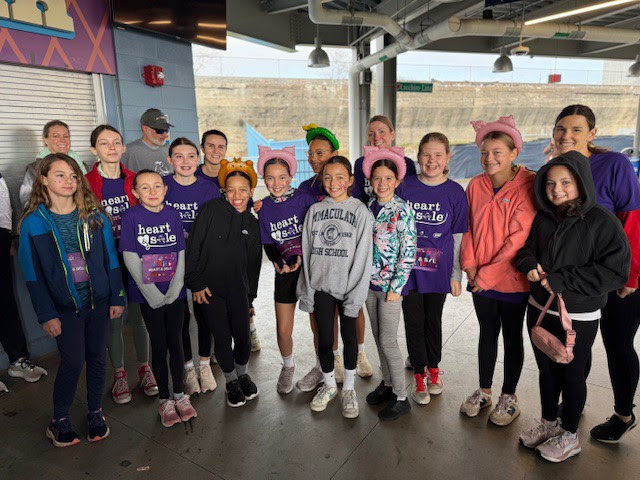 FSS students pose together at Polar Park during the Girls on the Run 5k.